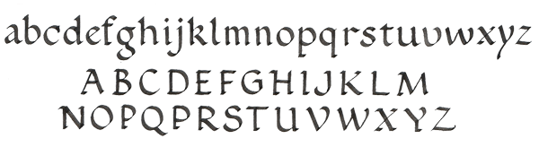 Sample calligraphy alphabet -- roundhand