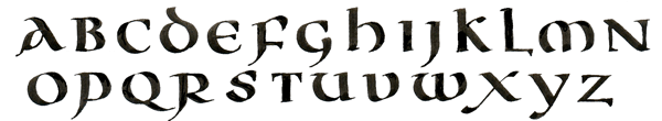 Sample calligraphy alphabet -- uncial