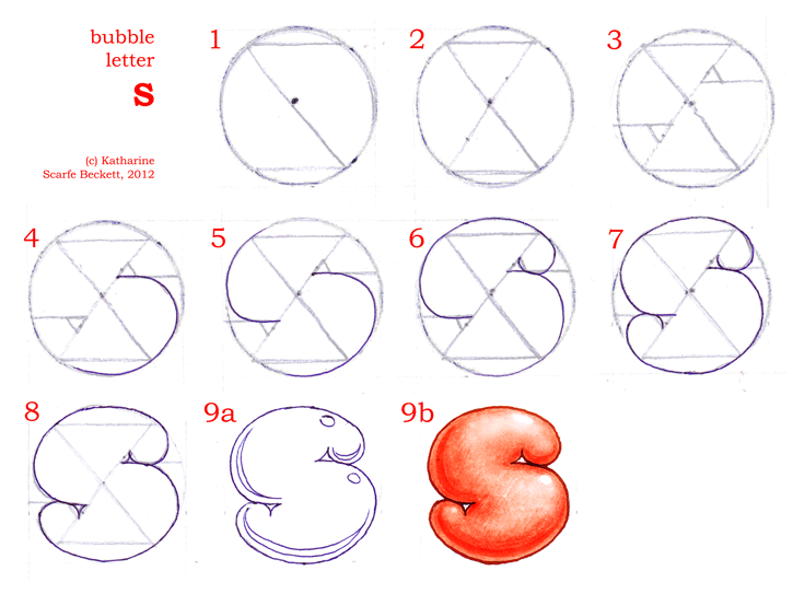 how to draw bubble letters a z step by step