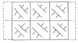 Grid for Celtic interlace showing crossed cords
