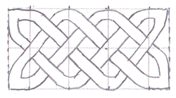 Grid for Celtic interlace showing ends of knotwork joined up
