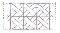 Grid for Celtic interlace showing curved lines drawn in