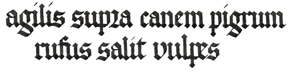 illustration of text written in gothic textualis quadrata