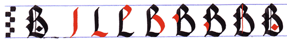 gothic writing: capital gothic letters A-Z: letter B